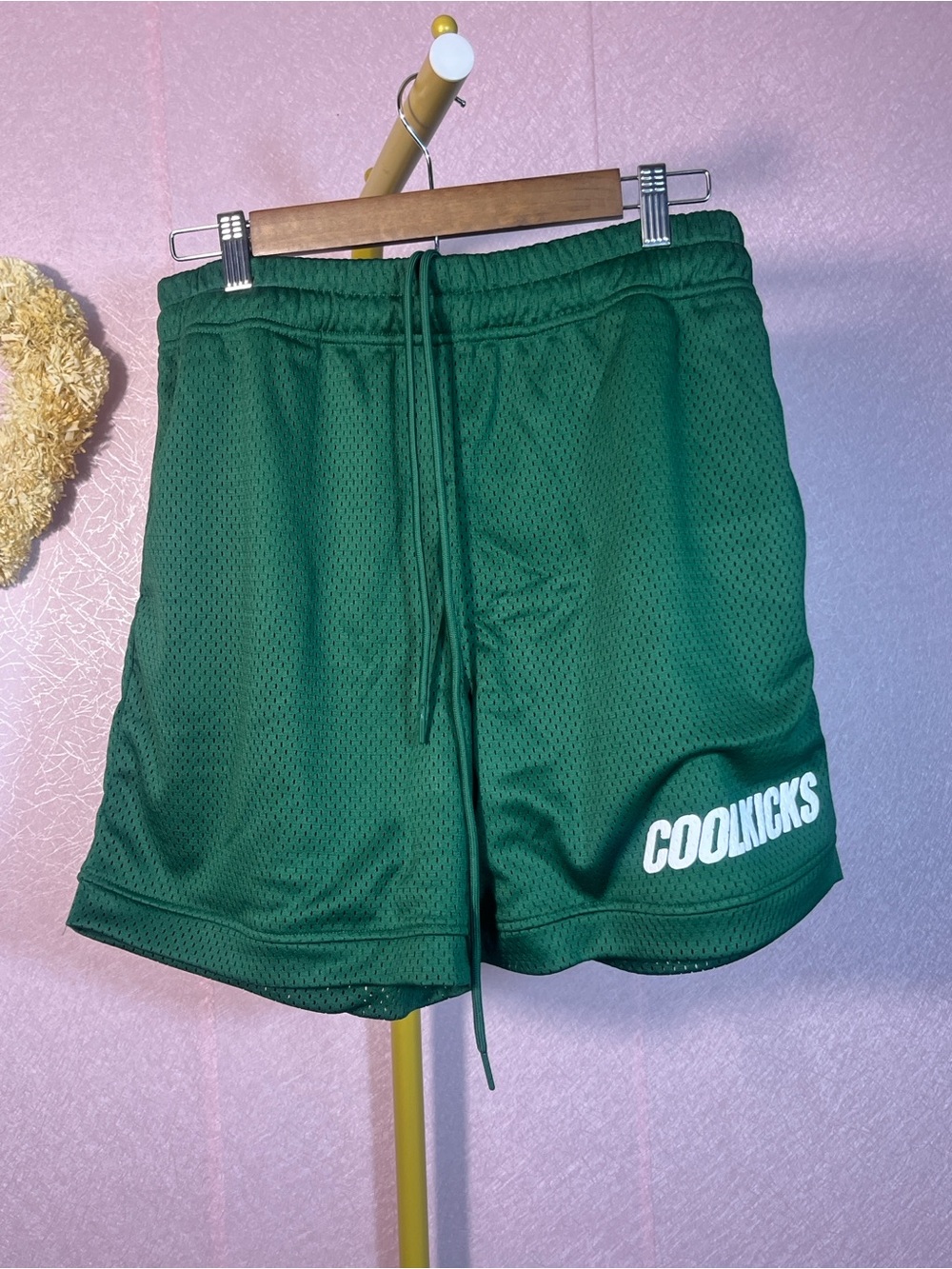 Cool Kicks -  Green Mesh Athletic Shorts with Drawstring - MWOT